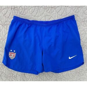 USA Nike Royal Blue Soccer Shorts Women's Large Solo Morgan Rapinoe Lloyd Ertz